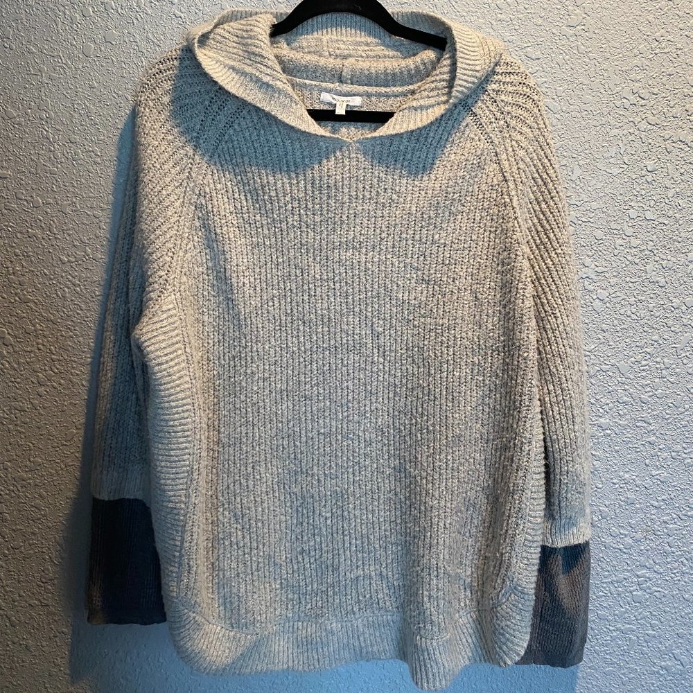 Maurices Women's XXL Gray Knit Two Tone Hooded Sweater